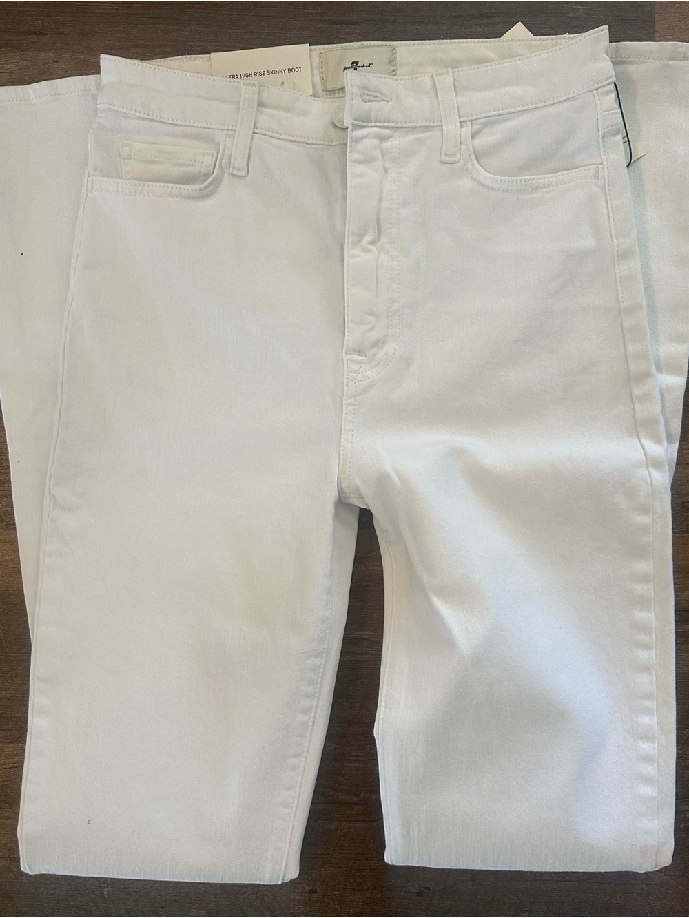 7 for All Mankind White Skinny bootcut ultra high rise Jeans
